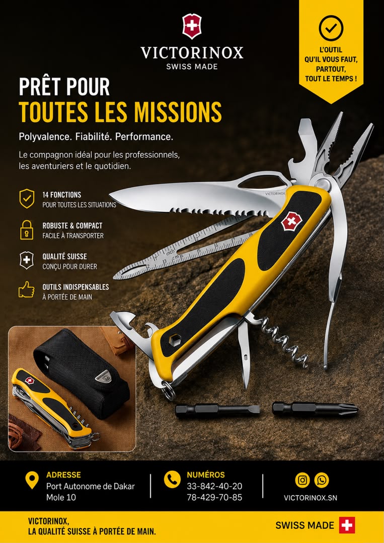 Victorinox, Prêt pour toutes les missions, couteau multifonction 14 fonctions